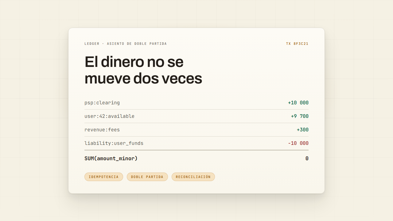 El dinero no se mueve dos veces